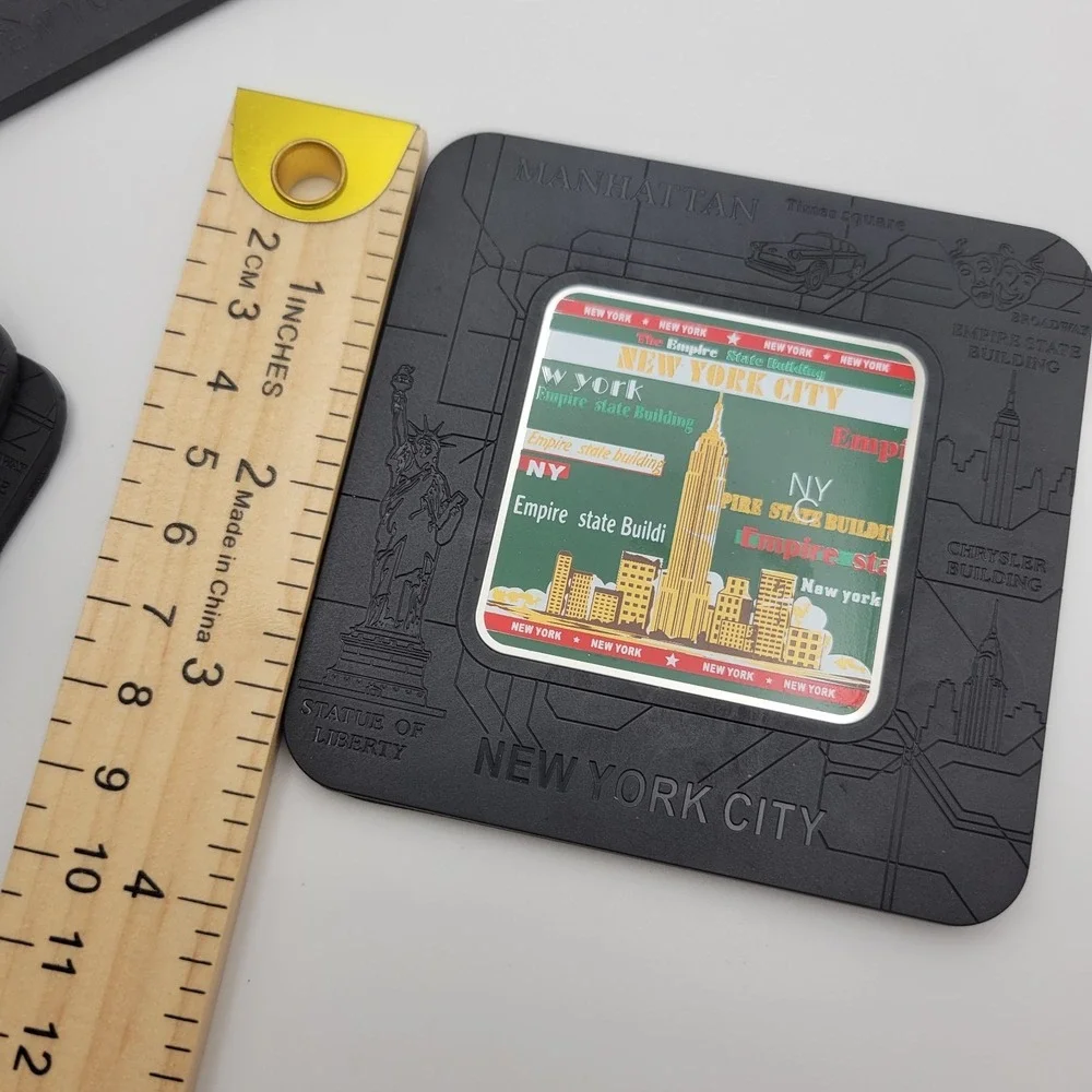 New York City Coasters Set of 6 NYC Landmarks Souvenir Gift Box Modern Decor